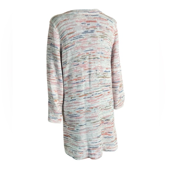 J. Jill Cotton Space Dye Sweater Tunic Multicolor Knit Pullover Size Medium - Picture 2 of 6